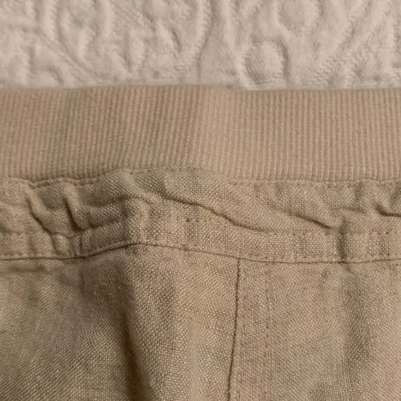 Linen Natural Rolled Hem Crops - Picture 9 of 14